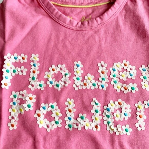 NWT Mini Boden Floral Power Applique Flutter Slogan T-shirt for Girls - Picture 2 of 8
